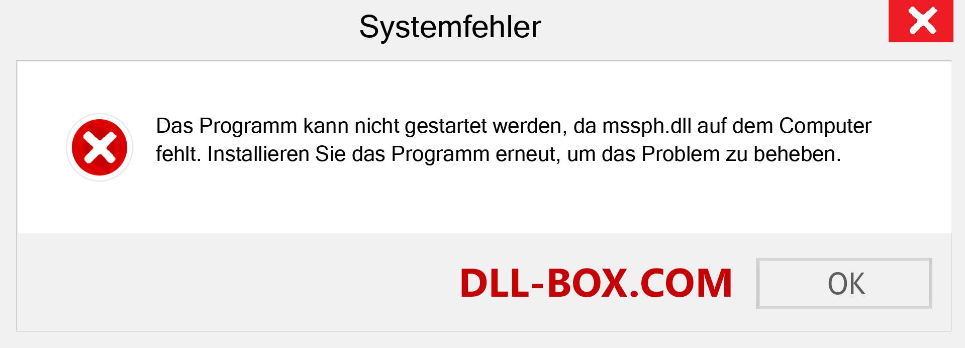 mssph.dll-Datei fehlt?. Download für Windows 7, 8, 10 - Fix mssph dll Missing Error unter Windows, Fotos, Bildern